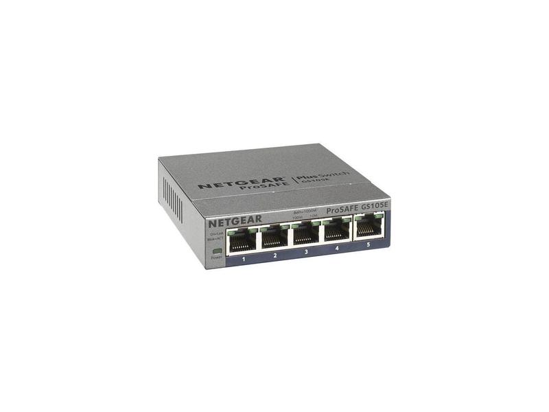Switch Gigabit Ethernet NETGEAR GS105Ev2 - 5 Portas - Switch